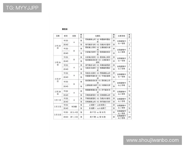 万博球赛赛程安排及比赛时间表详细介绍助你合理安排观赛时间